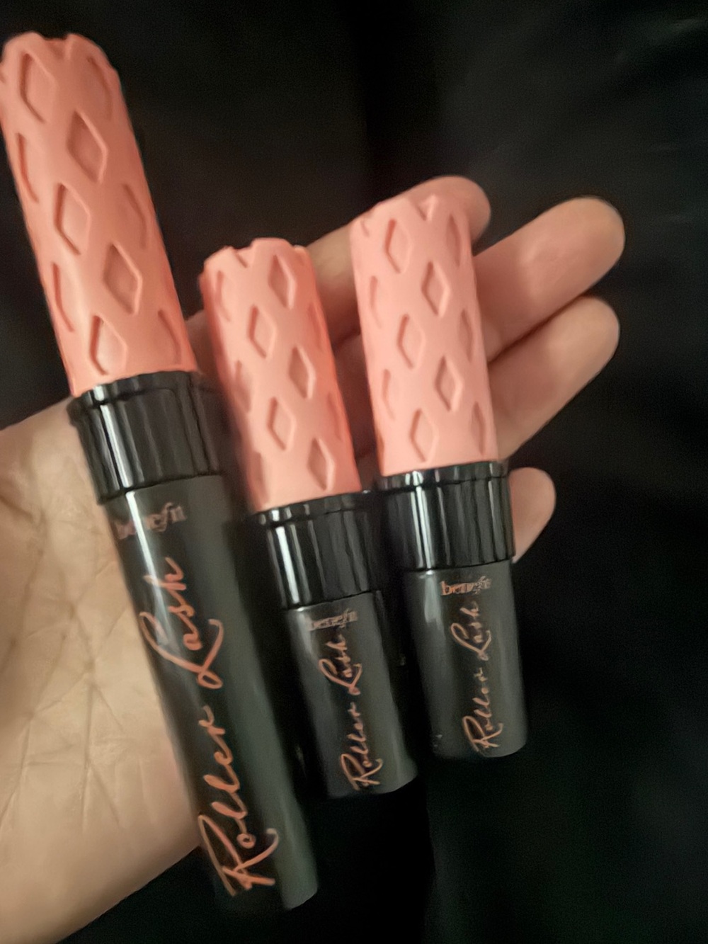 Benefit Roller Lash Mascara Trio — Black Tubes with Coral Caps